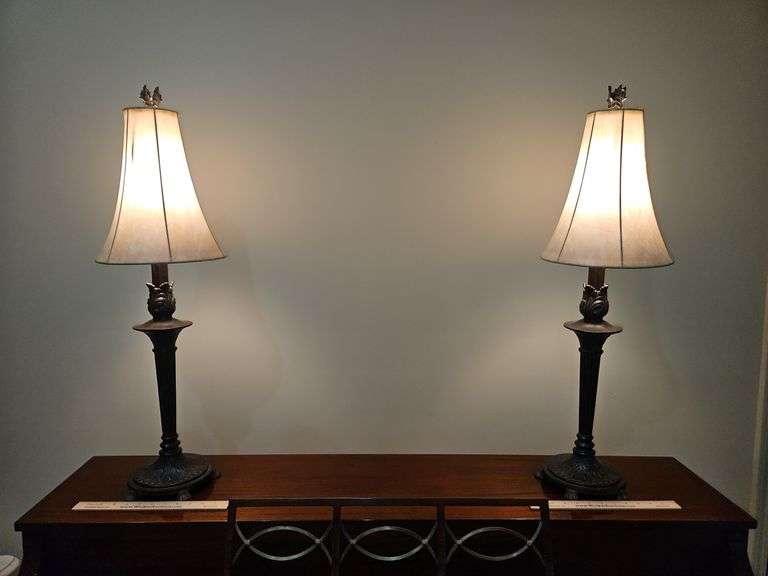 Pair of Berman 34" tall buffet lamps made from composite material... image