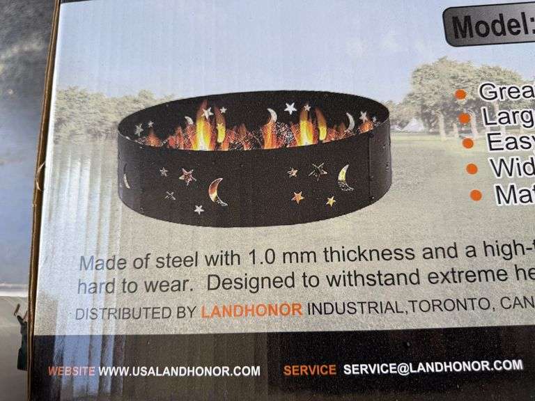 Unused 2024 Landhonor LARGE 36 IN ROUND METAL FIRE PIT RING, LDH-FPR36 image