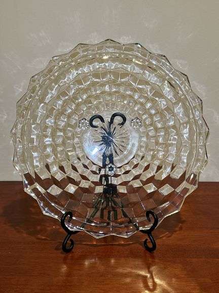 Fostoria American Cubist Footed Cake Plate……12-1/2”D