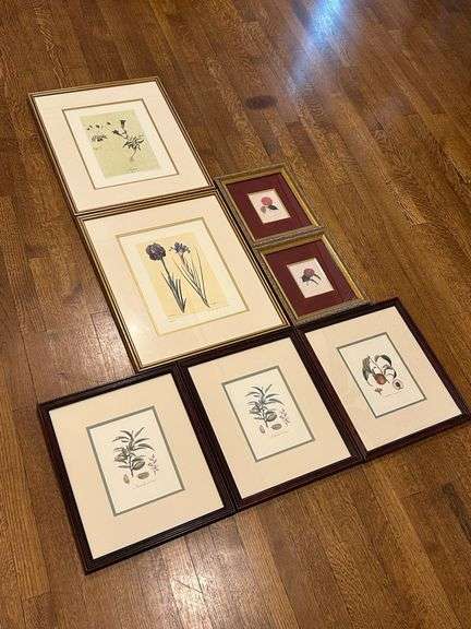 Various sized floral, fruit and nut prints image