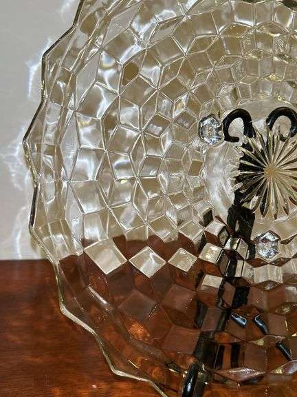 Fostoria American Cubist Footed Cake Plate……12-1/2”D