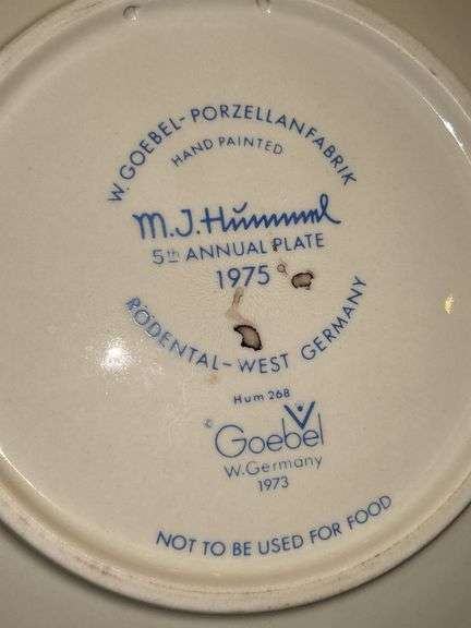 Set of (2) Hummel Annual Decorative Plates…..left is 1974 4th Annual, right is 1975 5th Annual