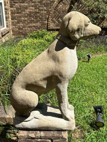 Concrete Pointer Hunting Dog Statue…..14 long x 29 tall
