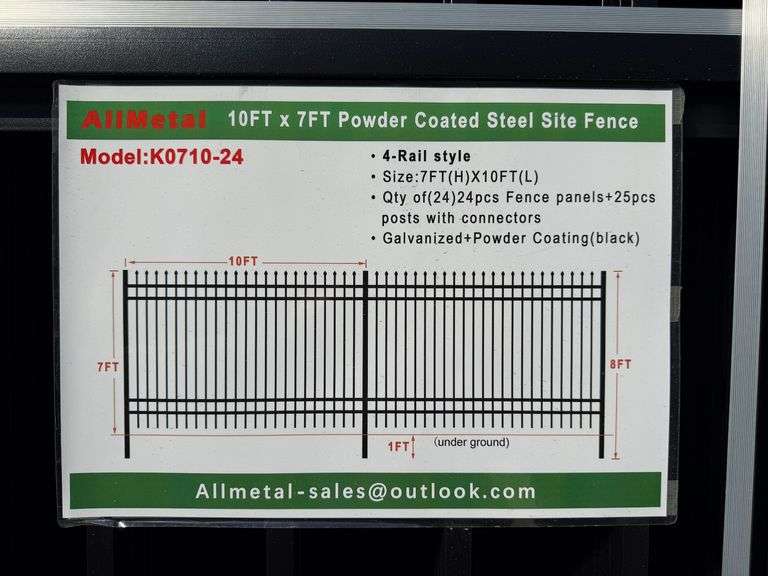 Unused 2024 AllMetal 10 ft x 7 ft Powder Coated (Galvanization), K0710 image