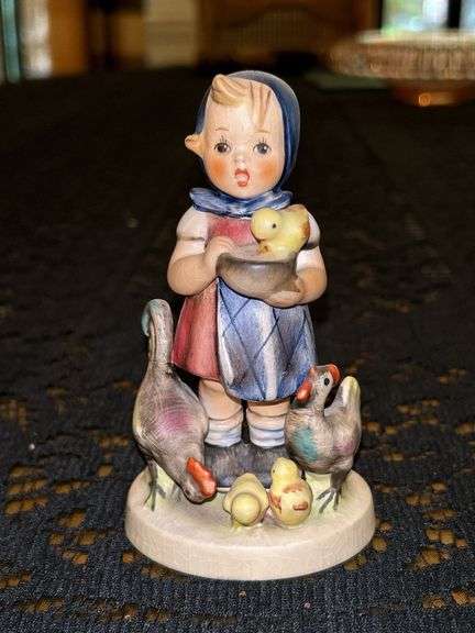 Vintage Goebel Hummel Porcelain Figurine - “Feeding Time”…..4-1/2” tall image