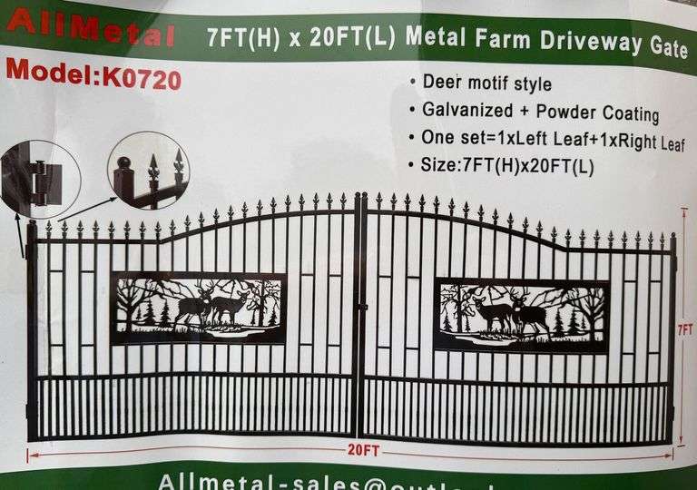 Unused 2024 AllMetal Metal Farm Driveway Gate , K0720 image