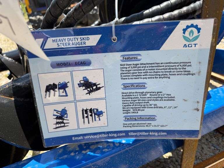 Unused AGT HEAVY DUTY SKID STEER AUGER