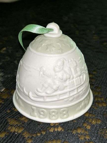 Grouping of (3) LLADRO bisque porcelain Christmas bells…..2 are the same and all 3 have clappers