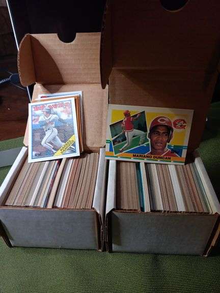 2 boxes of mixed baseball cards as shown image