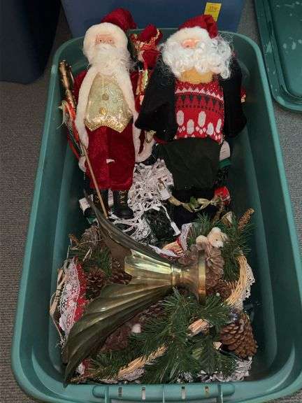 (1) tote and (1) box of Christmas decor (see all pics) image