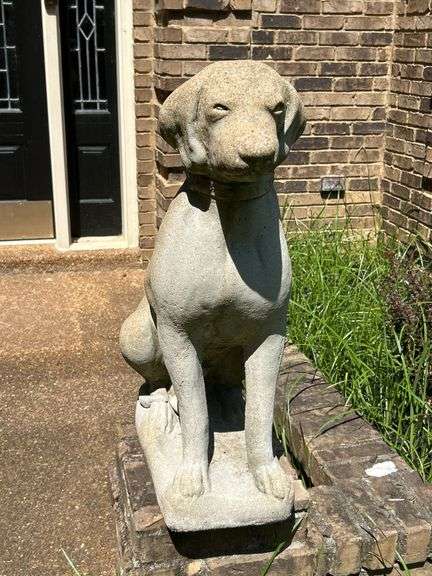 Concrete Pointer Hunting Dog Statue…..14 long x 29 tall image