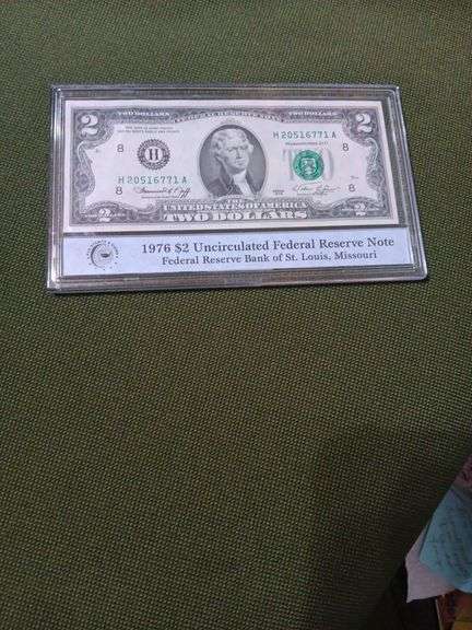 1976 $2 Uncirculated Federal Reserve note image