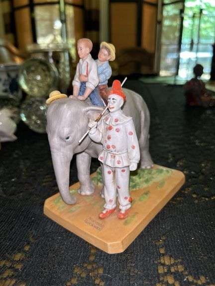 1982 Norman Rockwell Bisque Porcelain Figurine "The Circus Comes to Town"…..5-1/4” long x 6” tall image