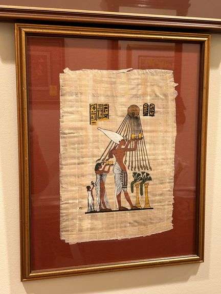 Vintage Egyptian Papyrus painting…..13-1/2 x 17 image