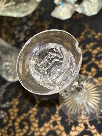 Beautiful grouping of clear, pressed and cut glass items…..there is slight chipping on some (see all pics)