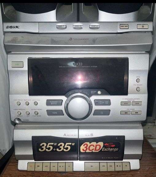 Sony stereo speaker system compact disc deck receiver model #HCD-RX33; speakers model " SS-J15