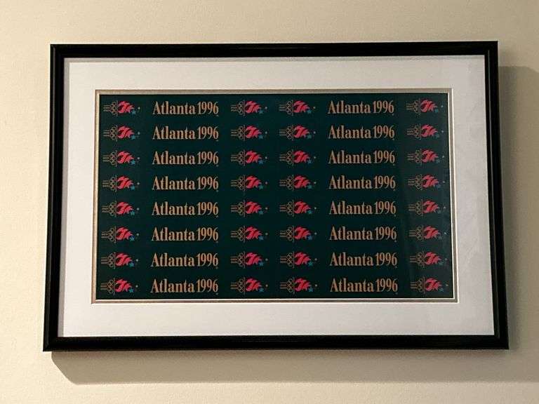 Framed piece of memorabilia from the 1996 Summer Olympics (also known as the Centennial Olympic Games)……22 x 15 image