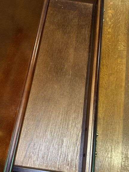 Queen Anne style cherry finish single drawer accent table…..31 x 12 x l30 tall