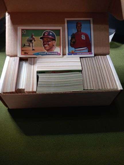 Box of mixed baseball cards image