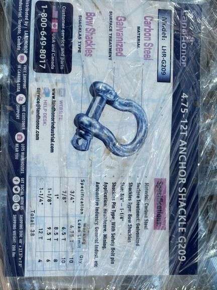 Unused 2024 Landhonor 4.75-12T Anchor ShackleG209, LHR-G209
