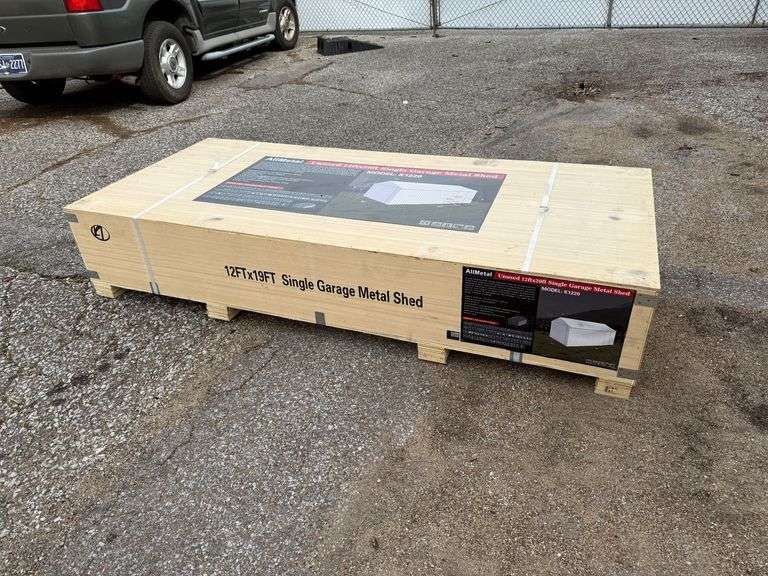 Unused 2024 AllMetal Single Garage Metal Shed, K1220