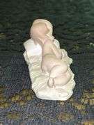 LLADRO Baby Jesus Sleeping on a Bed of Hay Bisque Porcelain Figurine (#4670)…..3-3/4” long x 2” tall…..part of the Children’s Nativity Series