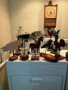 Wide variety of handcrafted wooden flowers, angels and animals