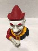 Vtg early 1900s Humpty Dumpty Circus Clown. Cast iron. Mechanical bank. 6” H x 5.5” W x 5” D.