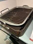 Grouping of small kitchen appliances, electric griddle, fondue set, breadmaker and more