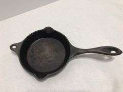 BASICS Tools of the Trade skillet. 2 spouts. #4. 6” diameter. Made in China. No spin, no wobble.