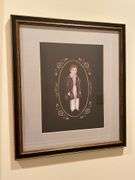 Vintage Primitive Print of Victorian Boy signed by Arlene B. Kaminsky…..15-1/2 x 17-1/2