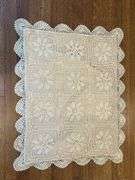 Nice selection of crocheted/linen standard size pillow shams and linen duvet (all need cleaned)…..there are 3 each matching shams
