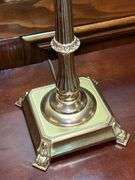 Hollywood Regency-style brass palm tree table lamp…..25” tall