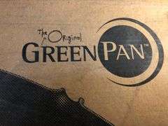 New in box 2 spout Green Pan non-stick enameled square cast iron grill pan. 10 x 10”.
