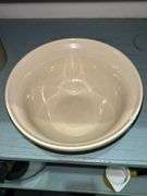 Marble rolling pin and stand, 6” tall crack and navy stripe mixing bowl (has chip)