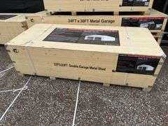 Unused 2024 AllMetal Double Garage Metal Shed, K2119