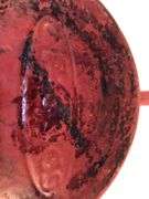 BASICS cast iron red/white enameled 6 1/2” cast iron skillet. 2 spouts