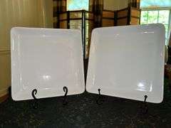 NIB Pair of Simple Additions by Pampered Chef square serving platters…..10” square…..box was only opened for pictures