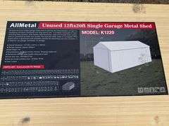 Unused 2024 AllMetal Single Garage Metal Shed, K1220