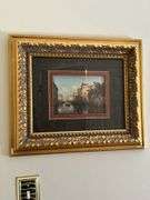 Beautifully framed vintage 1930s Oil on Canvas Venice Print by Antoine Bouvard….19-1/2 x 16-1/2