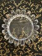 (2) exquisite crystal ashtrays…..both are 7-1/4”D