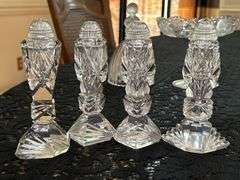 Beautiful grouping of clear, pressed and cut glass items…..there is slight chipping on some (see all pics)