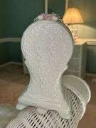 Vintage Porcelain Mantle Quartz Clock with Rose Flower Detail……10” tall (needs battery)