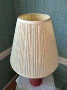 Ribbed urn-style lamp with pleated shade….29” tall