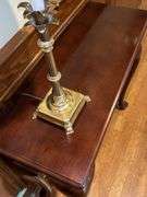 Queen Anne style cherry finish single drawer accent table…..31 x 12 x l30 tall