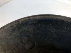 Vintage Lodge 8SK 10 1/4” diameter cast iron fryer skillet. 3 notch heat ring  3 1/8” D. No spin, no wobble.