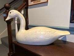 Handcrafted wooden swan…..25” long x 14” tall