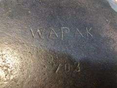 WAPAK #7  H 2 spout cast iron skillet with heat ring. #703. 9 1/2” diameter.