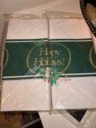 Drawer containing table linens in various sizes…..linen, plastic