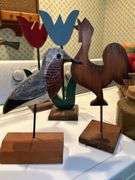 Wide variety of handcrafted wooden flowers, angels and animals